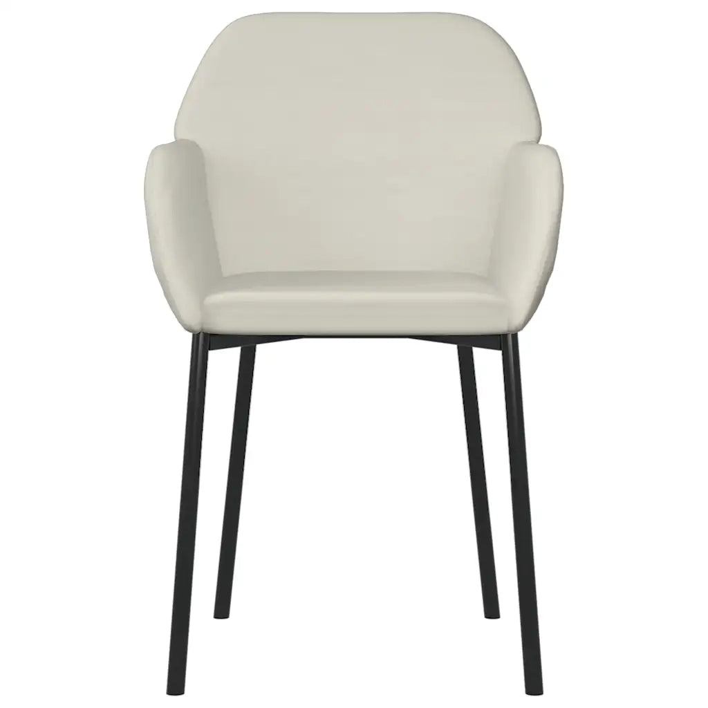 Sedie da Pranzo 2 pz Crema in Velluto cod mxl 29061