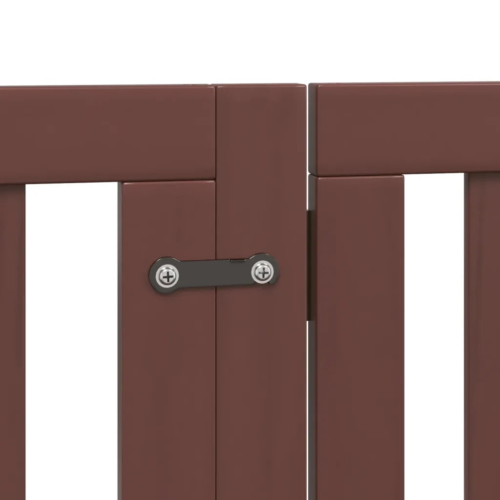 vidaXL Cancello Cani Porta Pieghevole Marrone 6 Pannelli 300cm Pioppo