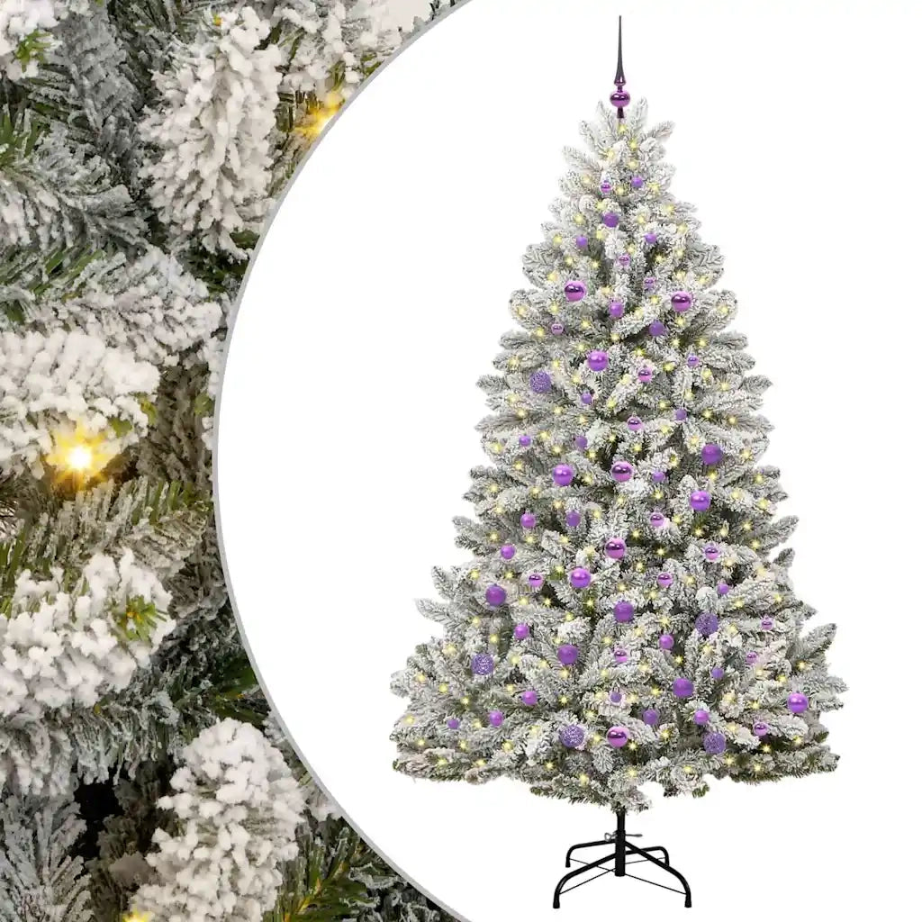 Albero di Natale Artificiale-Albero Natalizio con 300 LED Verde e Bianco 210 cm 874595