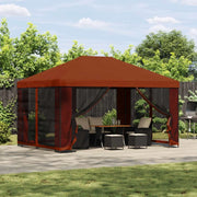 Gazebo 4 × 3 m Terracotta Poliestere e Acciaio 190 900376