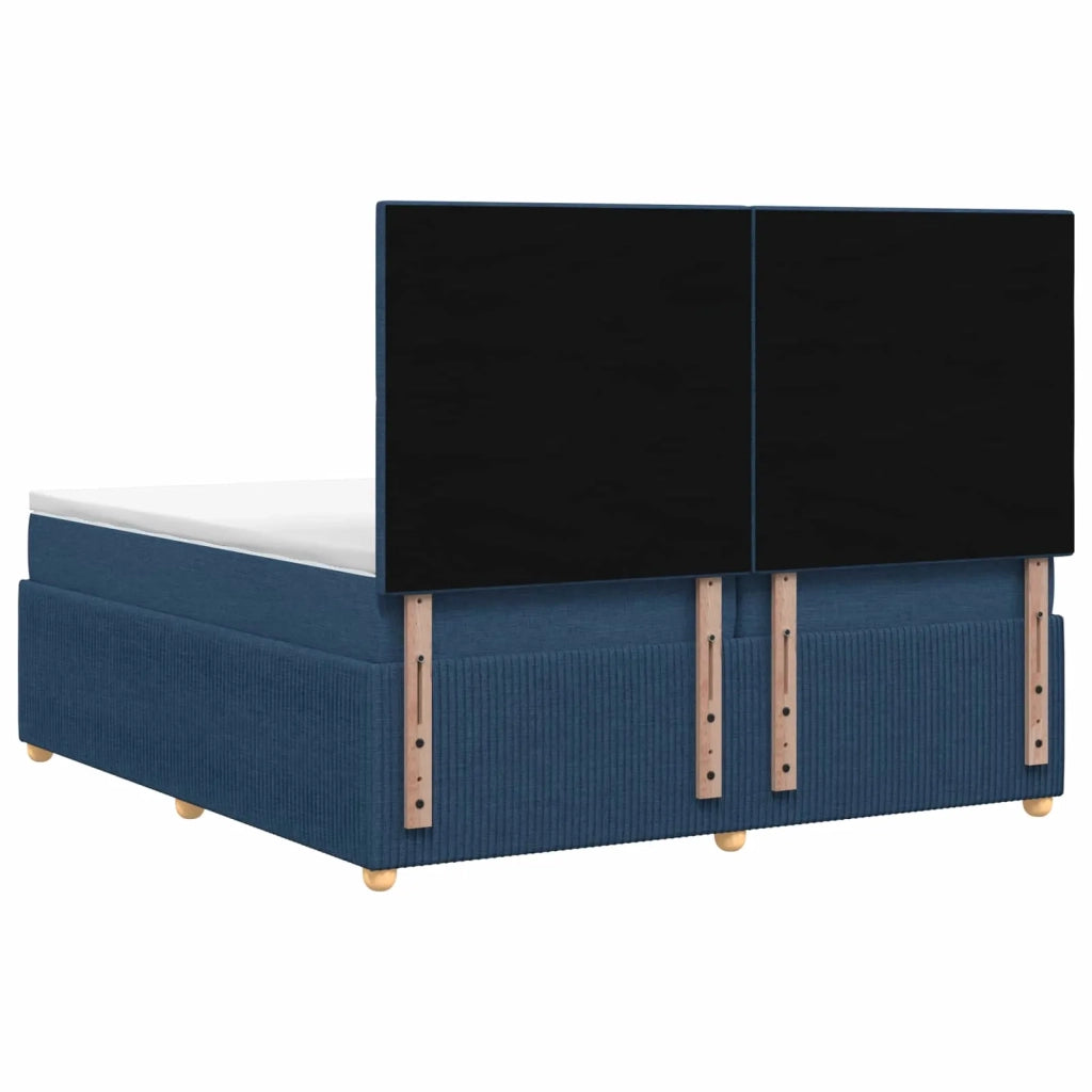 Letto box spring con materasso Blu 200 x 200 cm Tessuto 3454479