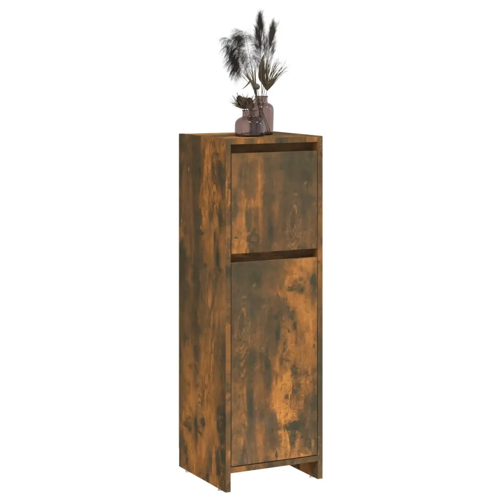 Armadietto Bagno | Armadio da bagno Rovere Fumo 30x30x95 cm in Legno Multistrato
