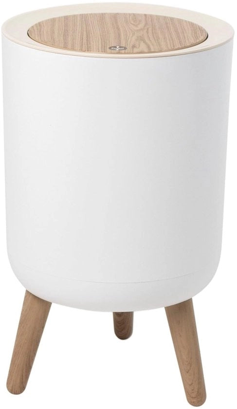 Afvalemmer per bagno - 7 litri - colore legno - design moderno