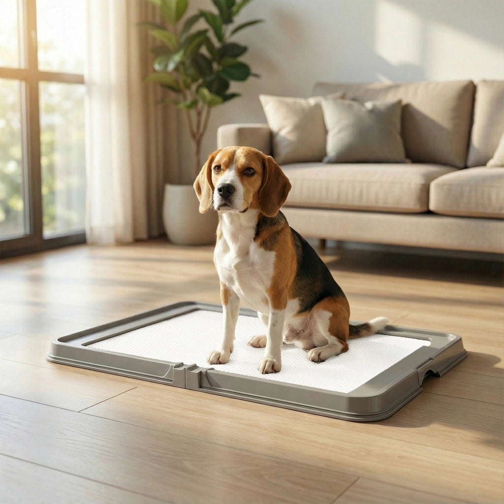 Vassoio Sanitario per Cani Pieghevole con 3 Cuscinetti ¨C zephmum ¨C Grigio 86x62 cm
