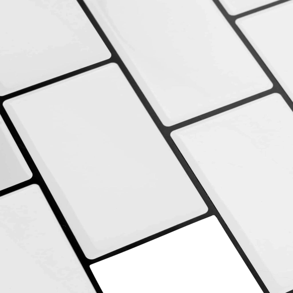 Piastrella subway 10 pz Bianco e Nero 30 x 30 cm CFW1218232