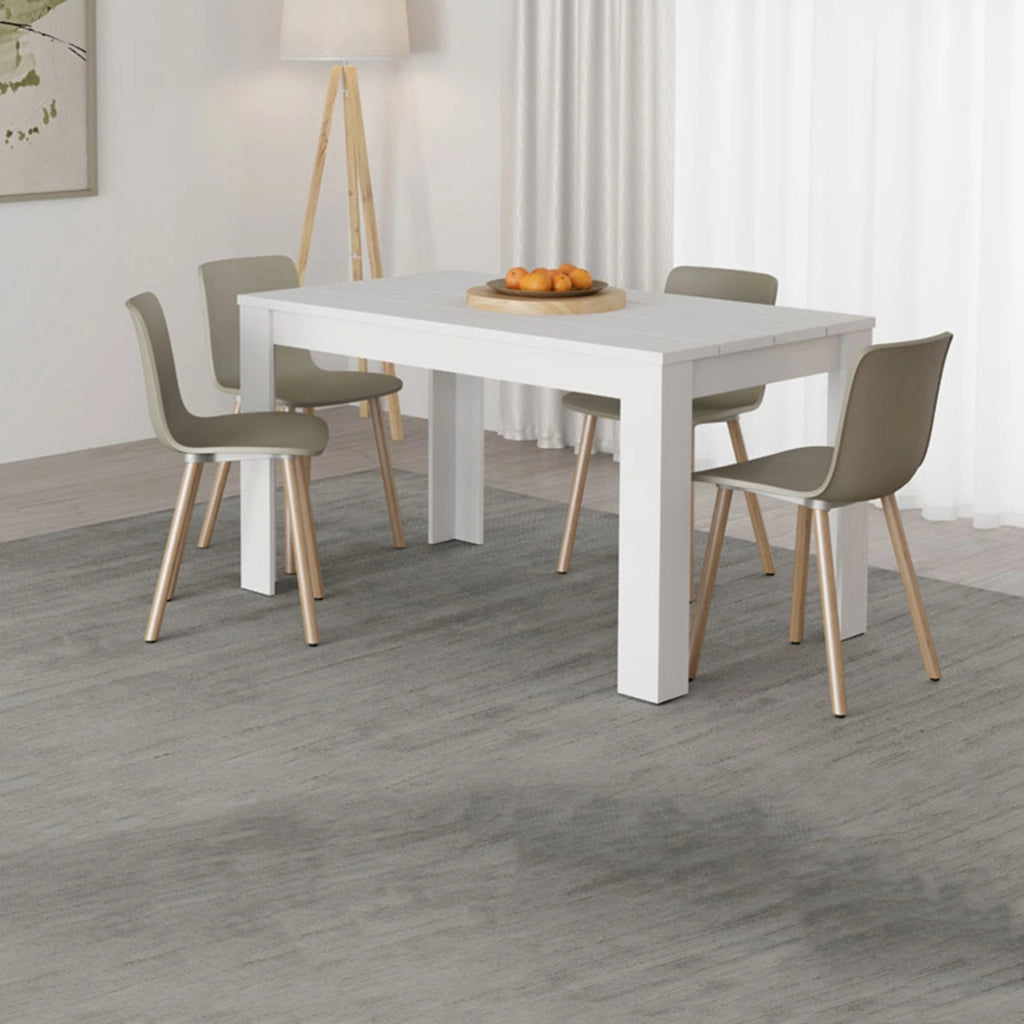 Sort, Tavolo Fisso 6 Posti, 135x80x76h cm Bianco Opaco