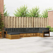 Set di divani da esterno con cuscino 7 pcs Naturale e Antracite
