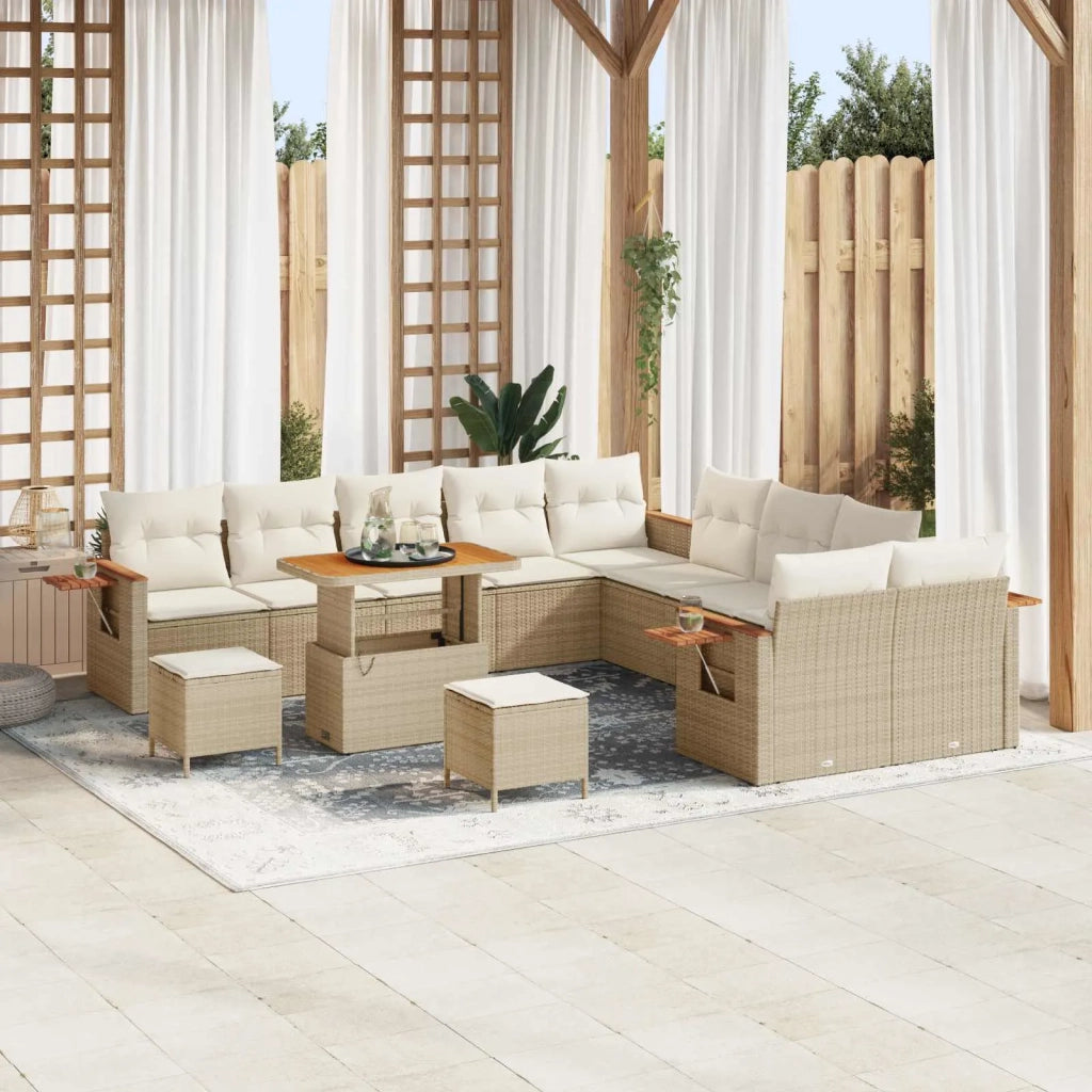 Set Divano da Giardino 13 pcs Beige polyrattan 3363106