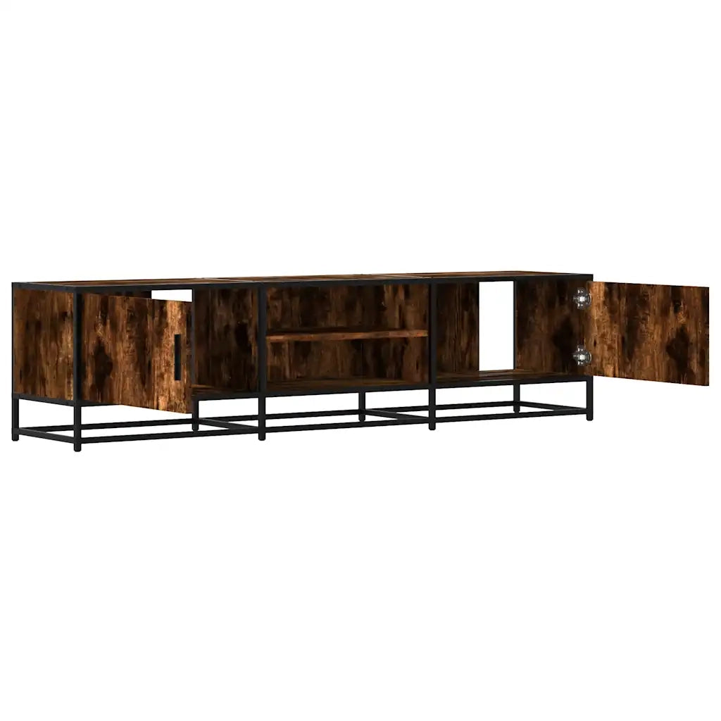 vidaXL Mobile TV Rovere Fumo 160x35x41 cm Legno Multistrato e Metallo