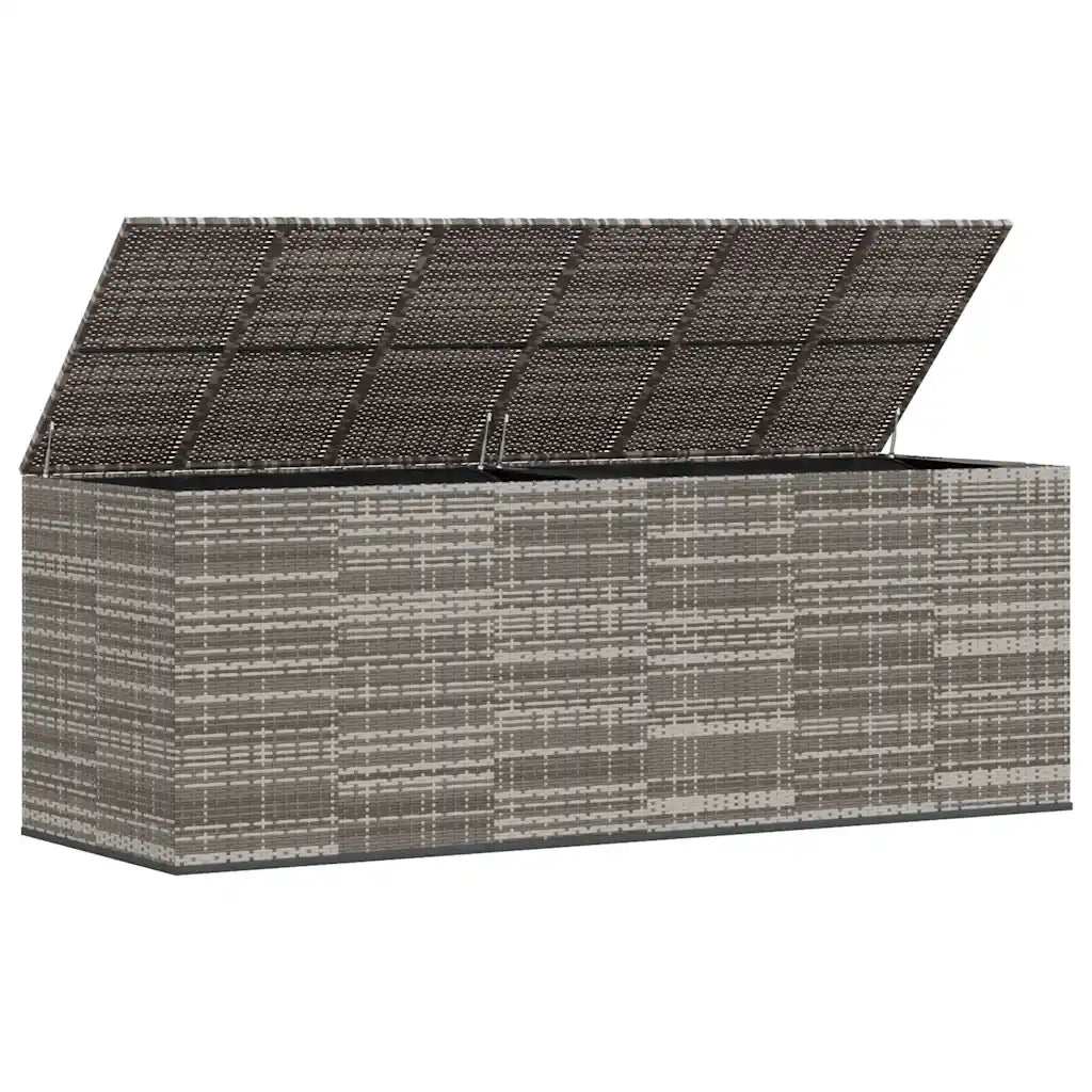 Contenitore da Giardino in Rattan PE 291x100,5x104 cm Grigio 317237
