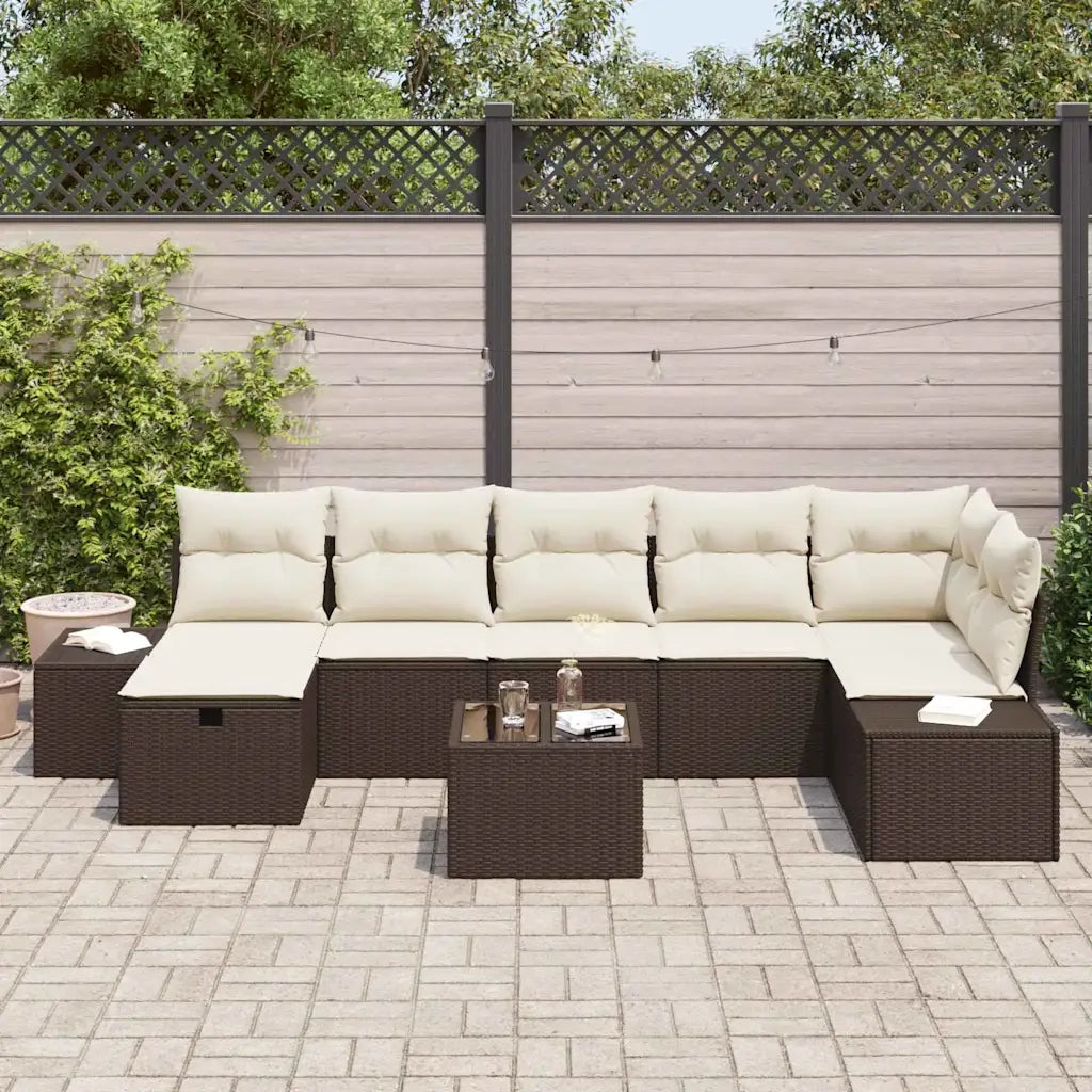 Set di divani con cuscino 8 pcs polyrattan