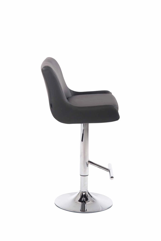 Sgabello Bancone Club in Similpelle grigio,cromo