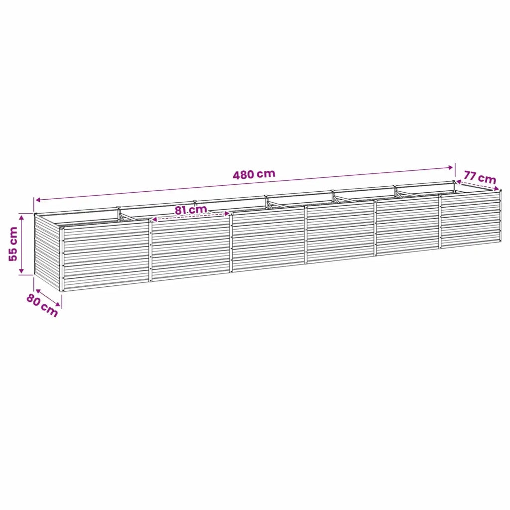 Letto rialzato da giardino Marrone 480 x 80 x 55 cm 8006443