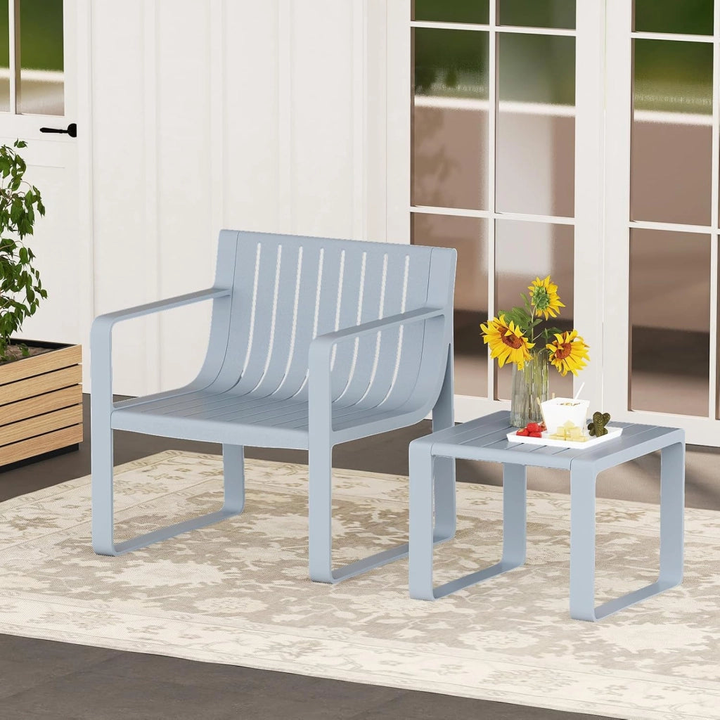 Set di mobili da giardino resistente alle intemperie, set di mobili da balcone in polipropilene, per balcone, mobili da giardino con tavolo, mobili da terrazza, per esterni, balcone, set