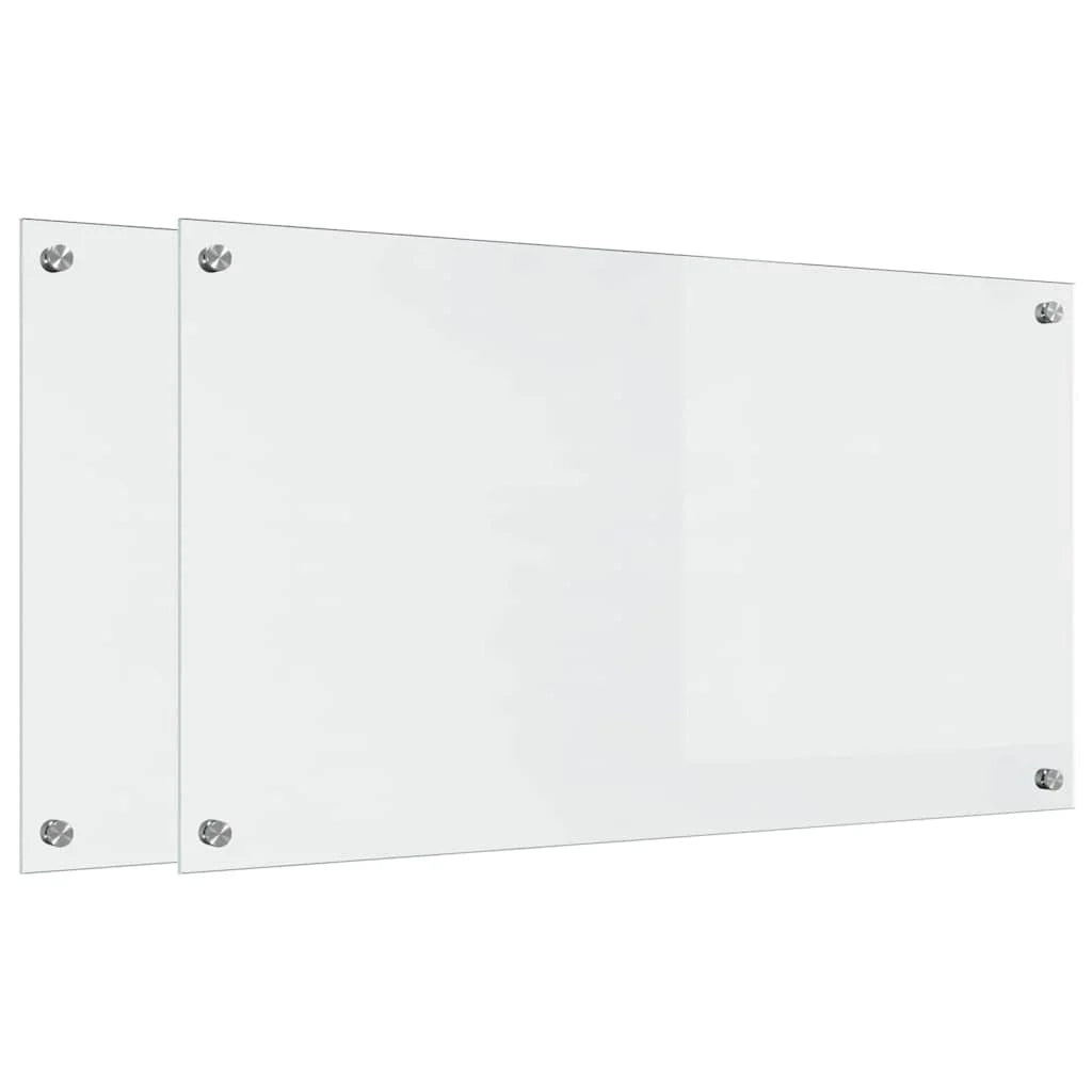 Set di 2 paraschizzi moderni per cucina 90 x 50 cm design elegante resistente al calore vetro temperato trasparente 02_0056301