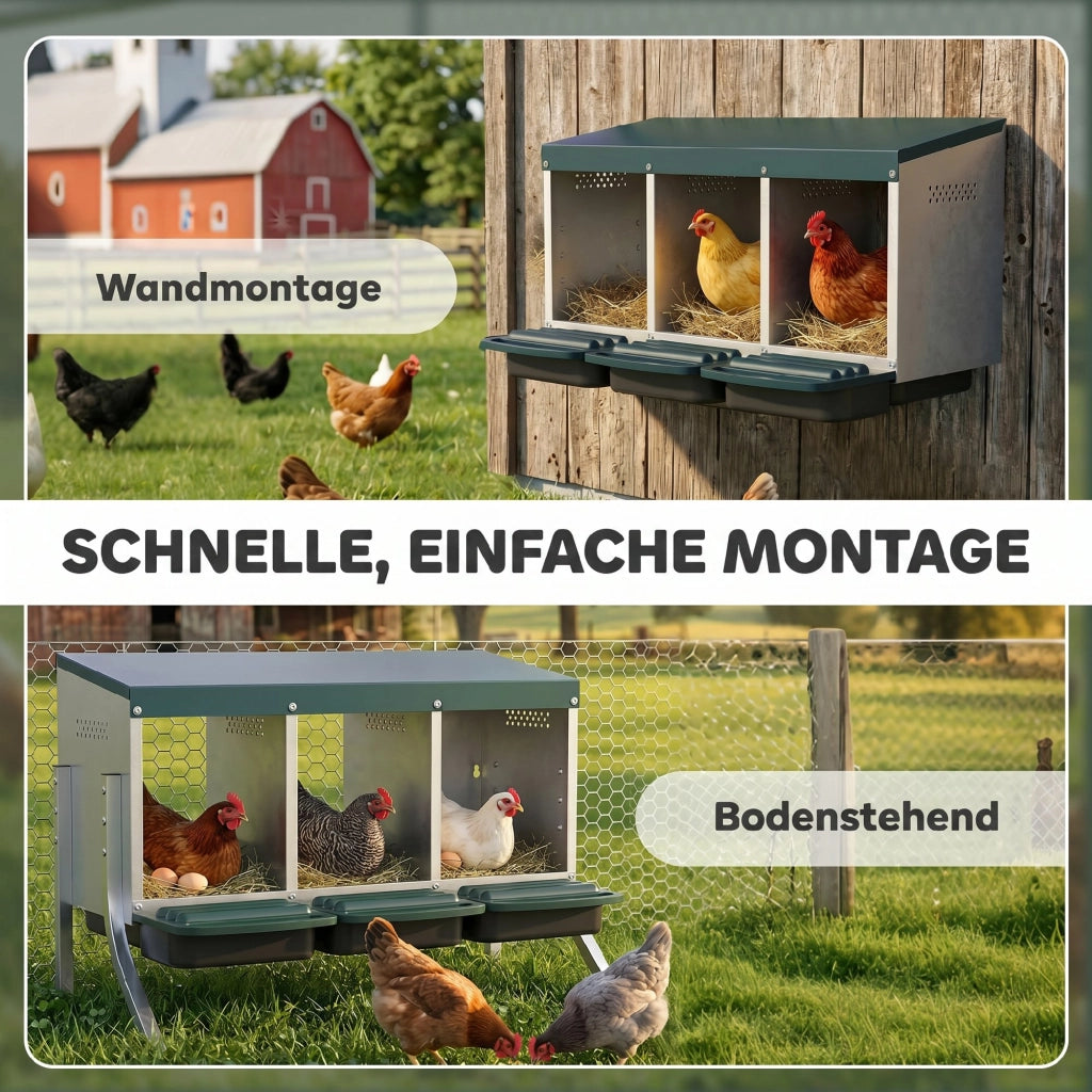 Nido per Galline con Ventilazione ¨C zephmum ¨C Argento 84x55x61 cm