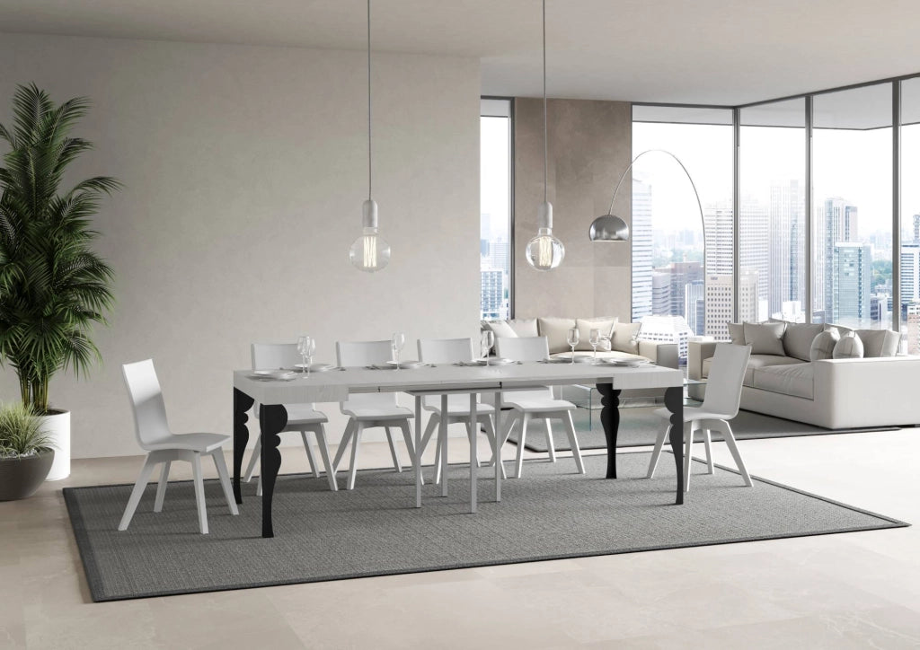 Tavolo Allungabile 90-246x90x77 cm Paxon Bianco Frassino