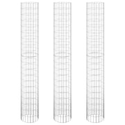 Gabbione circolare rialzato 3 pezzi acciaio zincato Ø30 x 200cm argento 02_0039903
