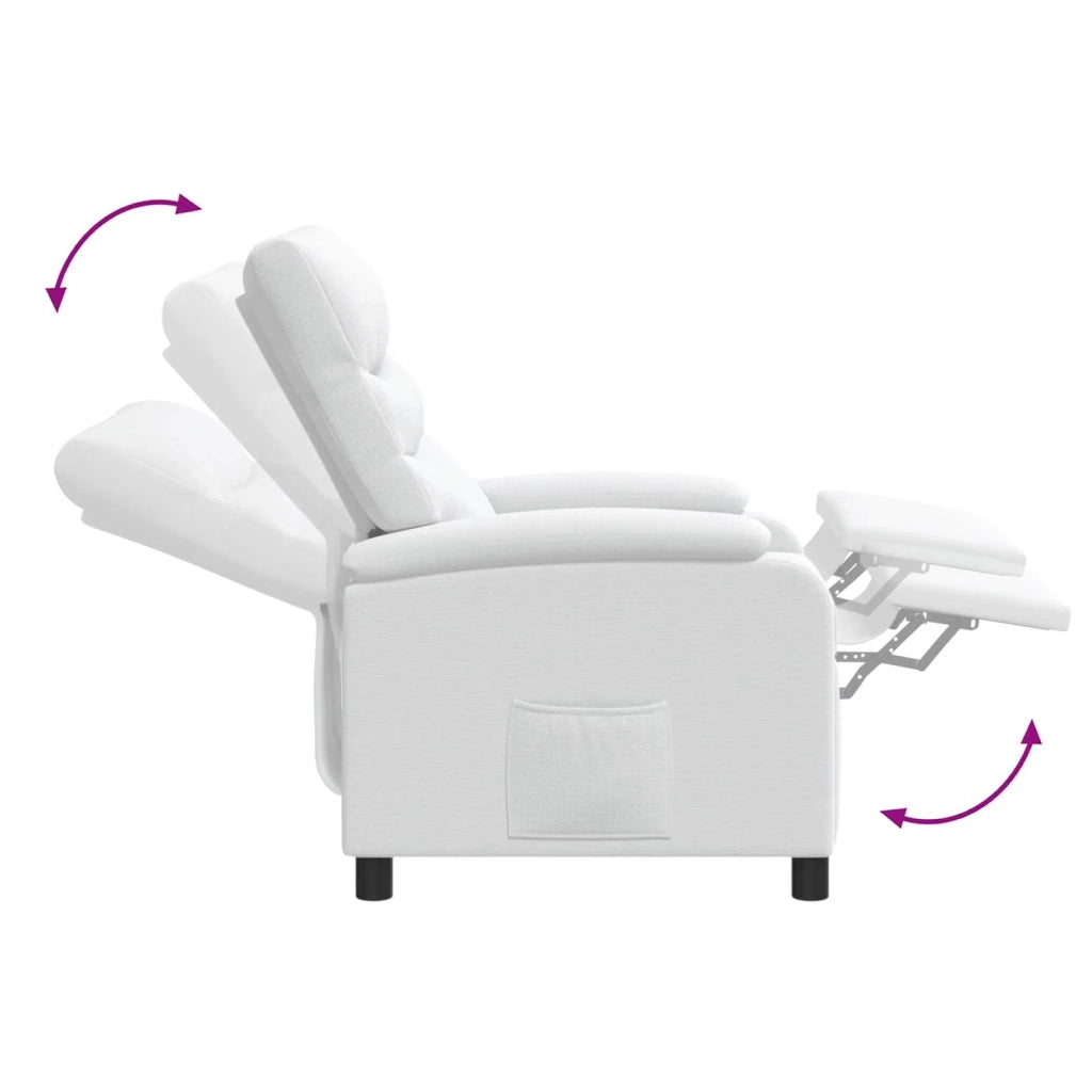 Divano Sedia-Poltrona reclinabile Bianco Tessuto 213369