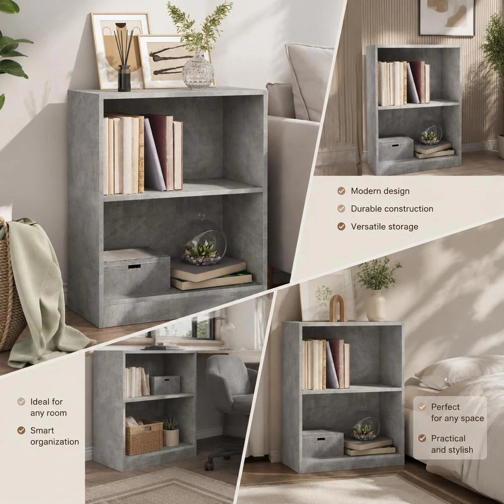Bookshelf, Concrete Grey, 60x24x76 Cm, Wood-based Material