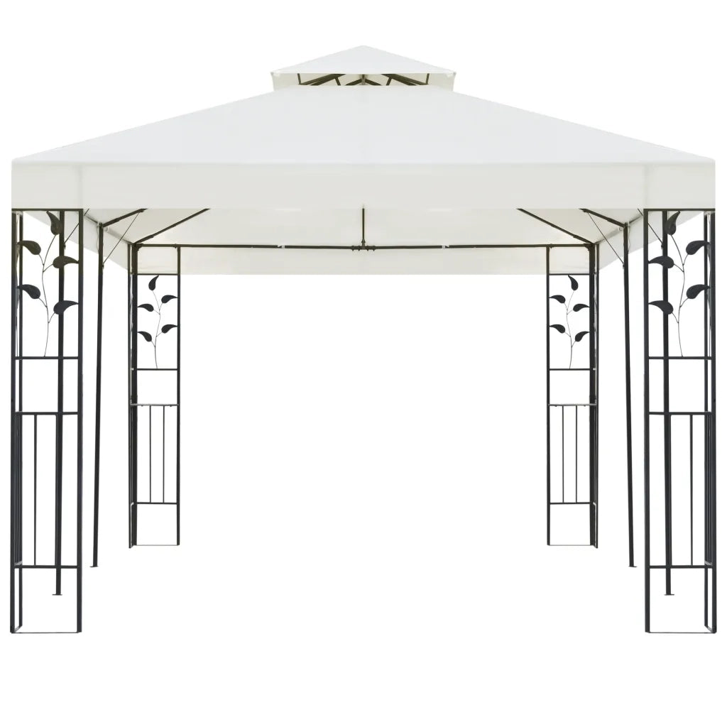 Gazebo con Tetto Doppio Bianco 6x3 m in Acciaiocod mxl 92957