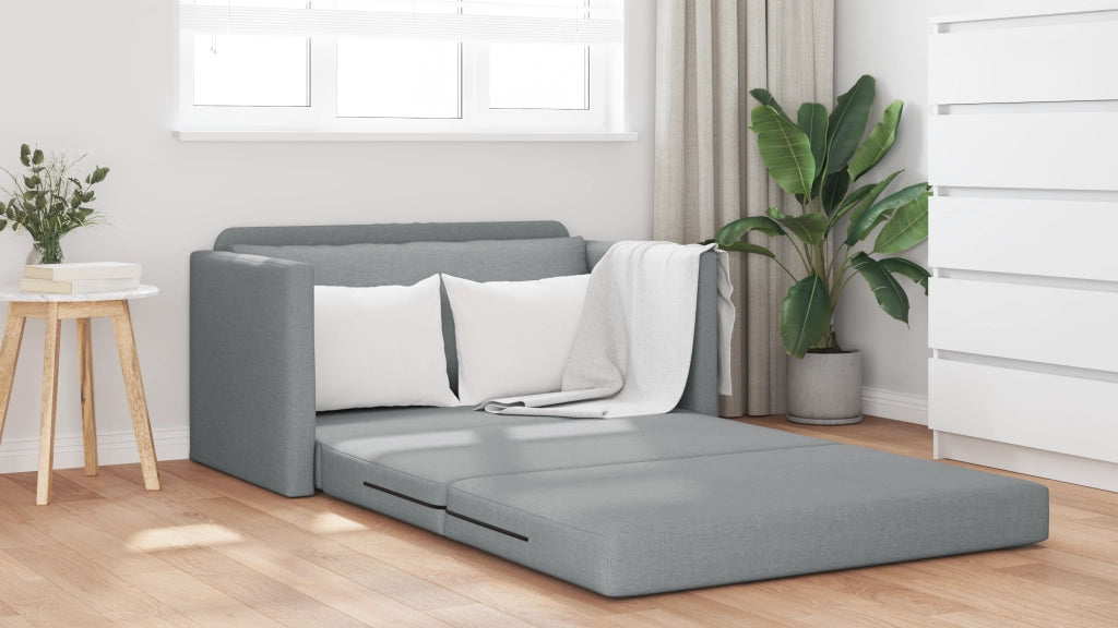 Divano Letto versione 2 in 1 Grigio Chiaro 124x71x78 cm Tessuto