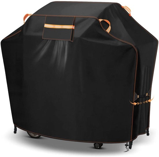Grillhoes Weerbestendig, Hoes per Gasgrill 146x61x122cm, Materiale 420D Oxford Stoffa, Impermeabile, con Ventilazione, Stoffa Bagnatica, Resistente all'Uso Esterno