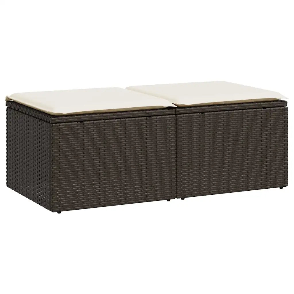 Set Divano Giardino 4 pz con Cuscini Marrone Polyrattan Acacia 3328686