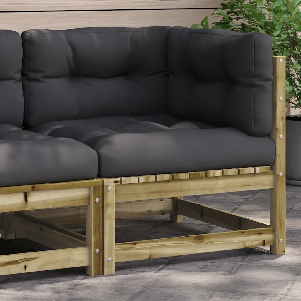 Divano Angolare da Giardino con Cuscini Legno Impregnato Pino 838068