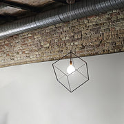 Sospensione Contemporanea Cube Metallo Nero 1 Luce E27
