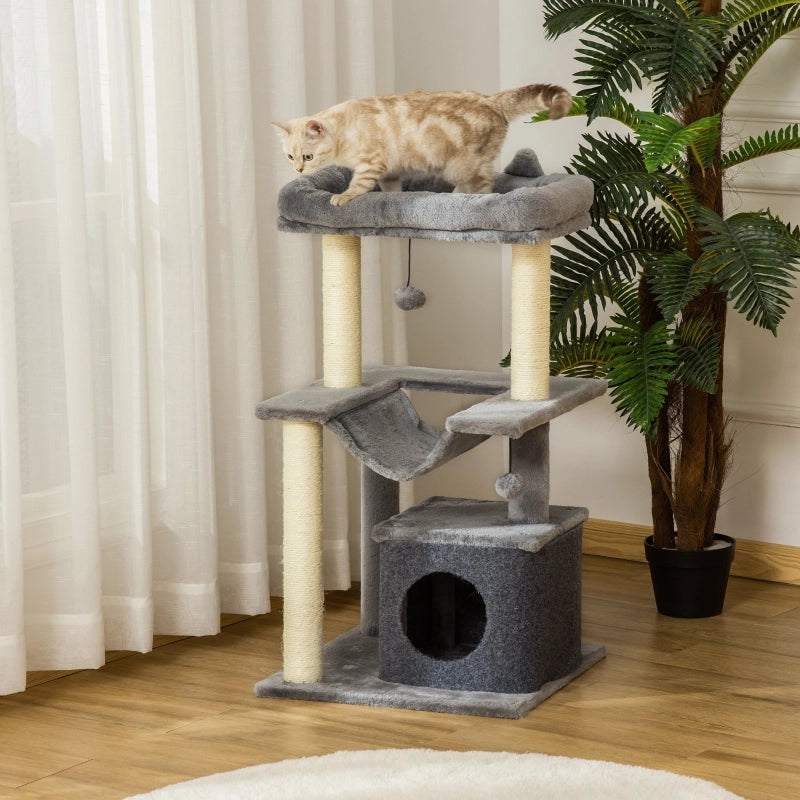 TIRAGRAFFI 90 cm con amaca e cuccia grigio