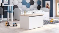 Contenitore per giocattoli DARIA - Bianco / Rovere Sonoma