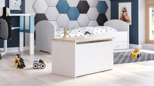 Contenitore per giocattoli DARIA - Bianco / Rovere Sonoma