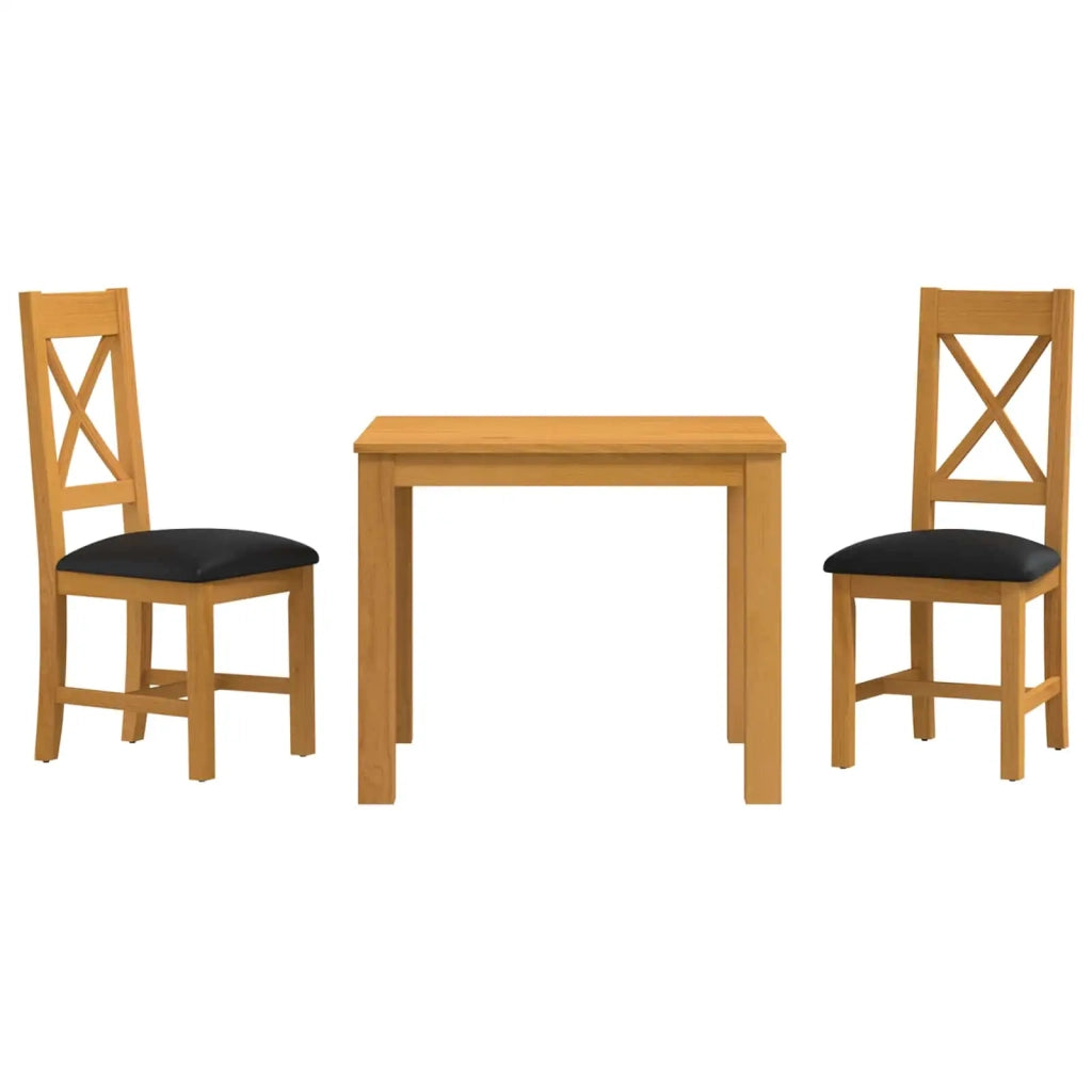 Set da pranzo 3 pz Nero Legno di Quercia Massello 3430328