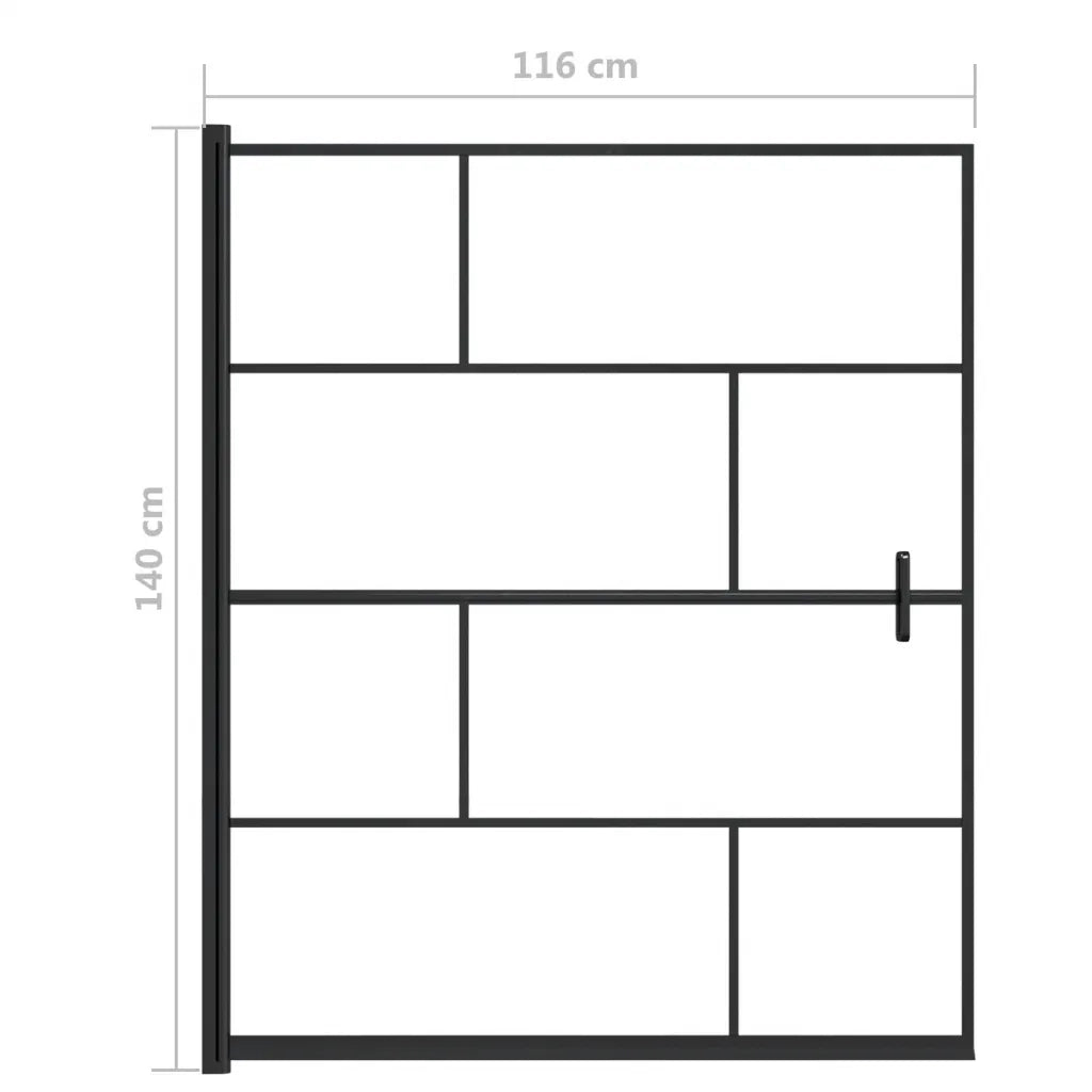Pannello per Box Doccia in ESG 116x140 cm Nero CFW6155995