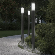 Lampioni a colonnina con presa elettrica 3 pz 110 cm Acciaio Inox IP44 4006016