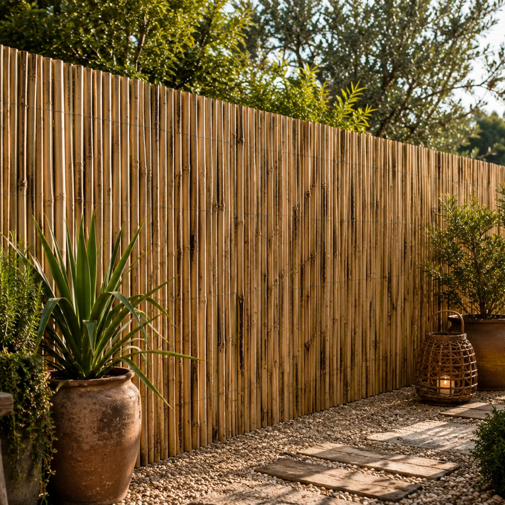 Arella In Bamboo Per Recinzione Ombreggiante Schermatura Privacy Da Esterno Resistente Decorativa Per Giardino Terrazzo Balcone 1.5x3 Metri