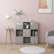 Libreria-Scaffale per Libri-Mobile di Stoccaggio Grigio Cemento 90x30x90 cm in Legno Multistrato