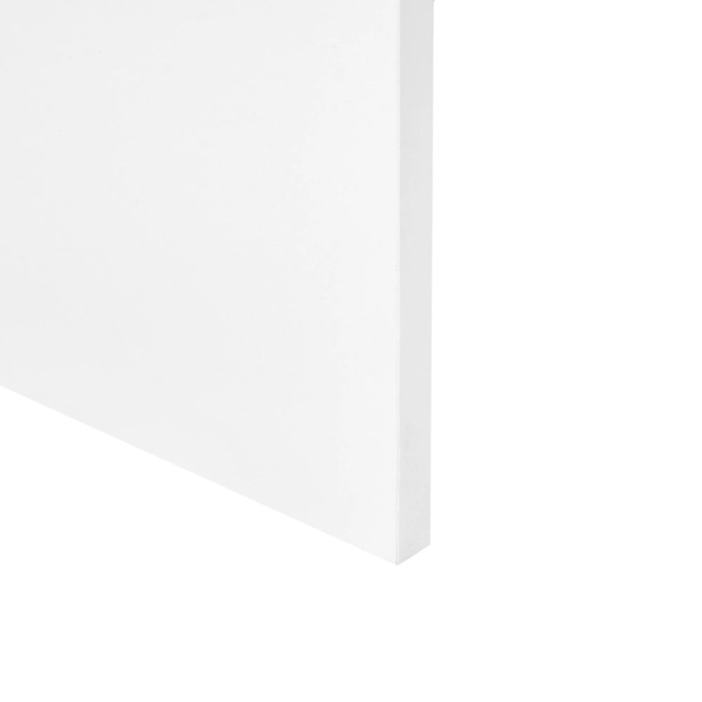 Scrivania da ufficio per casa in pannello truciolare bianco, 120 x 60 cm con 1 cassetto, gambe larghe, stile scandinavo