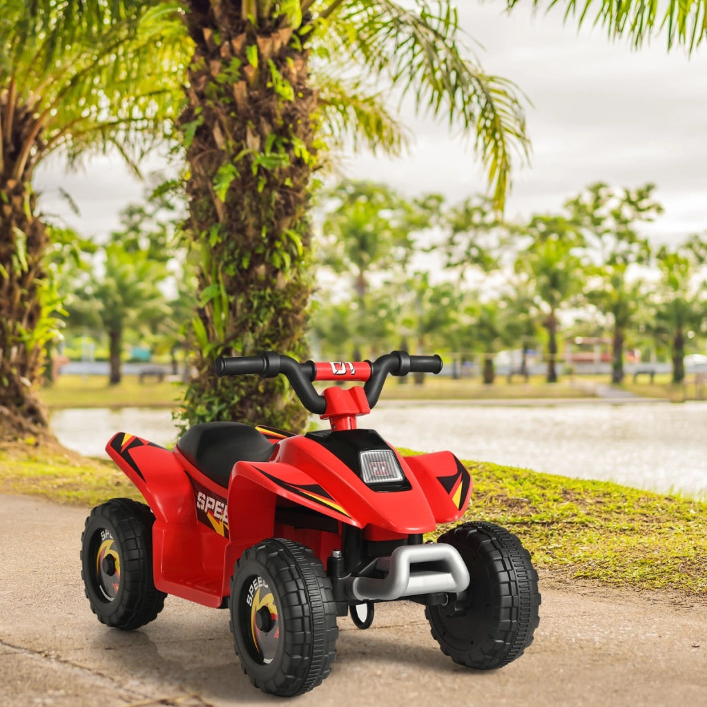 Quad cavalcabile alimentato a batteria 6V con velocit¨¤ massima 4,6 km/h, Mini quad ATV per bambini Rosso