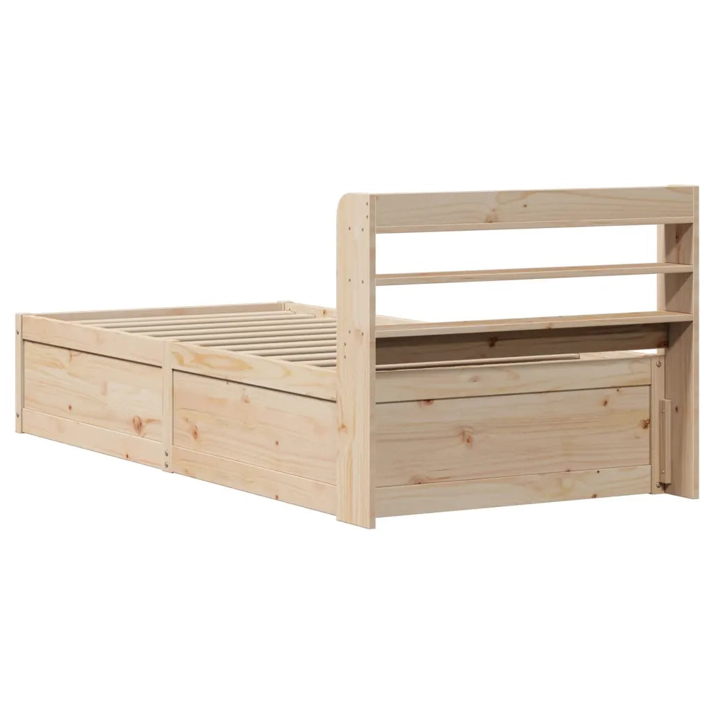 Giroletto con Testiera 90x190 cm in Legno Massello di Pino 3307104