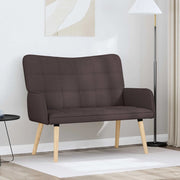 Sofa a Due Posti Marrone Scuro 115 x 61 x 87 cm Tessuto