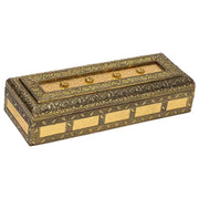 Portagioie in metallo dorato sbalzato 27x12x6h
