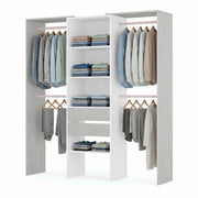 Armadio Guardaroba Da Terra Senza Porte Con 4 Barre Appendiabiti 4 Ripiani E 2 Cassetti Design Salvaspazio Per Camera Da Letto Cabina Armadietto 203 X 50 X 179 Cm Bianco Opaco Grigio Cemento