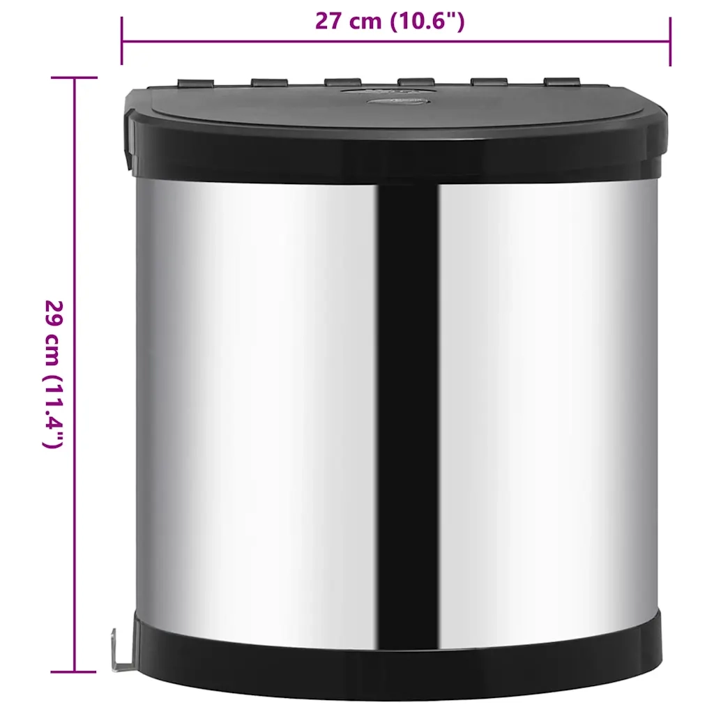 Pattumiera da Incasso per Cucina in Acciaio Inossidabile 8 L CFW1172267