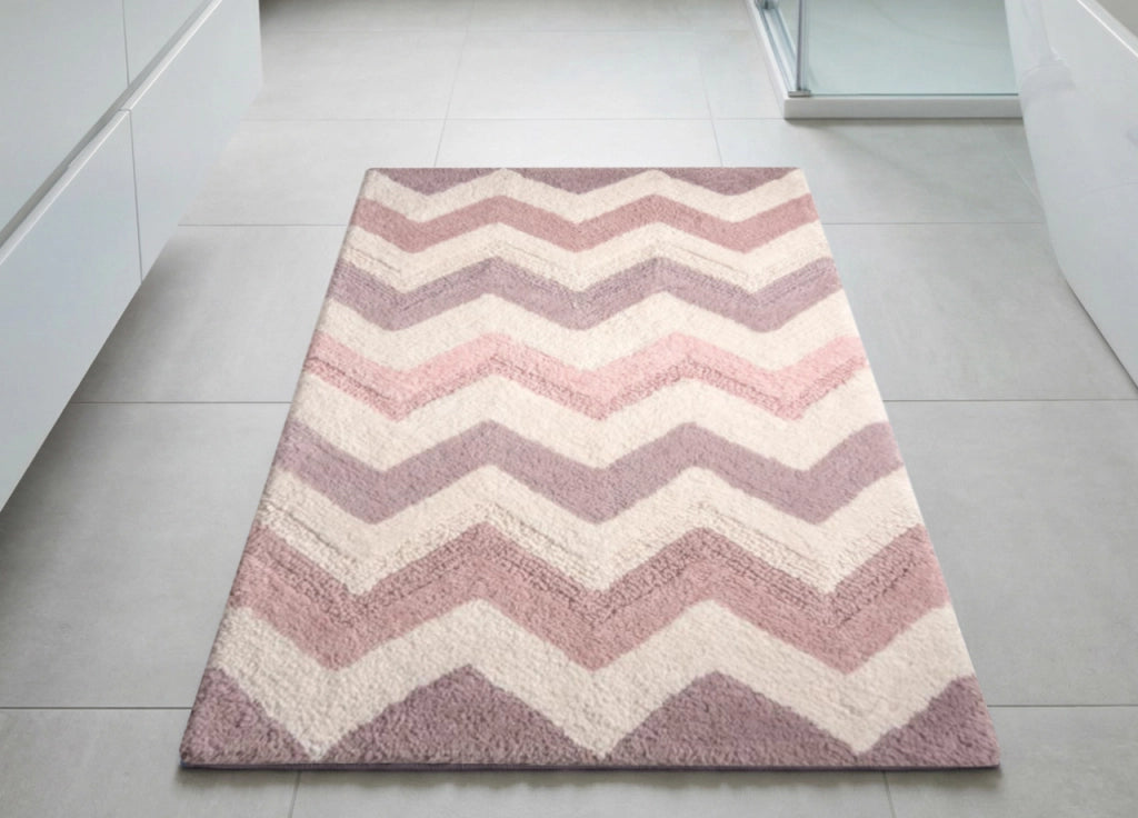 Tappeto Casa Bagno Cotone Spugna Morbida Antiscivolo Tono Su Tono Corner - 60x130 - Confetto