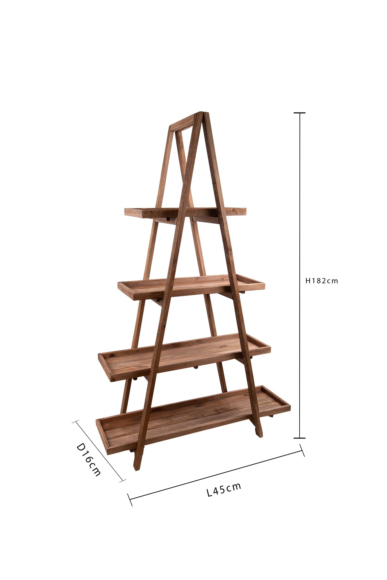 Scaffale Portavasi 4 Livelli 120x43 H 182 cm Legno