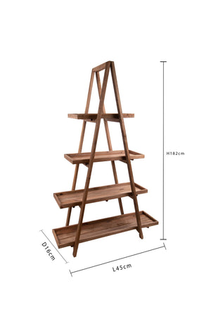 Scaffale Portavasi 4 Livelli 120x43 H 182 cm Legno