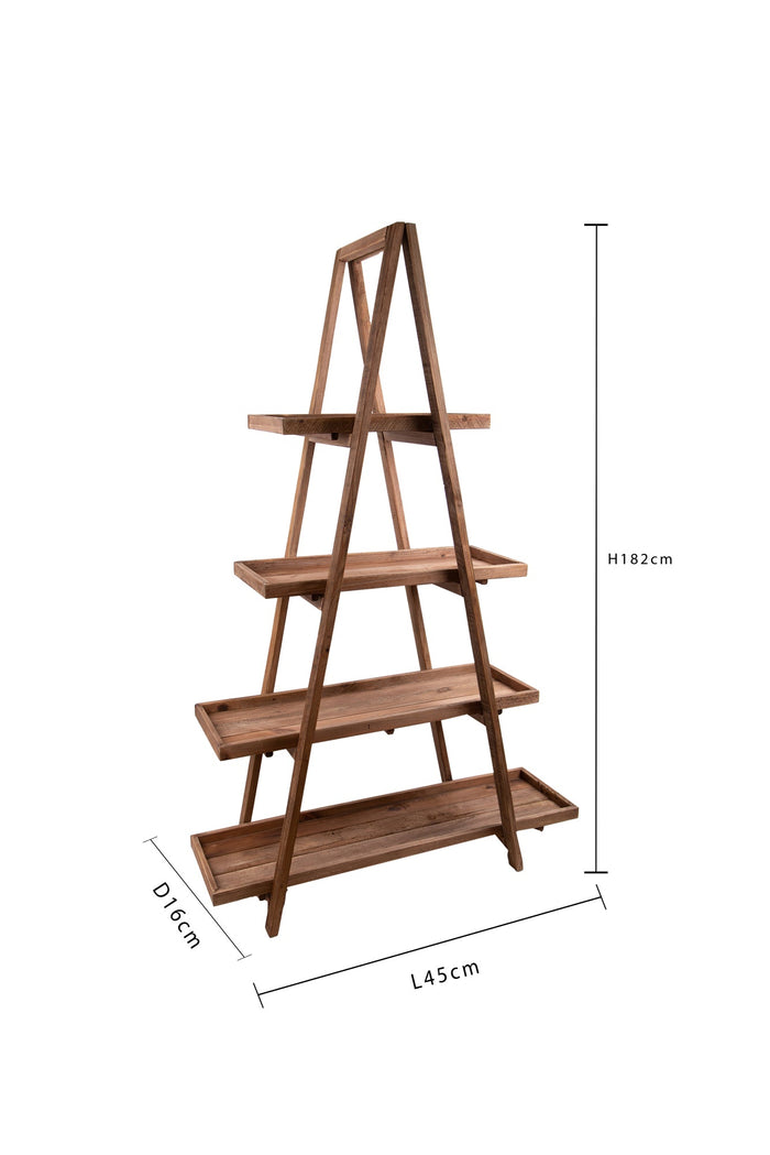 Scaffale Portavasi 4 Livelli 120x43 H 182 cm Legno