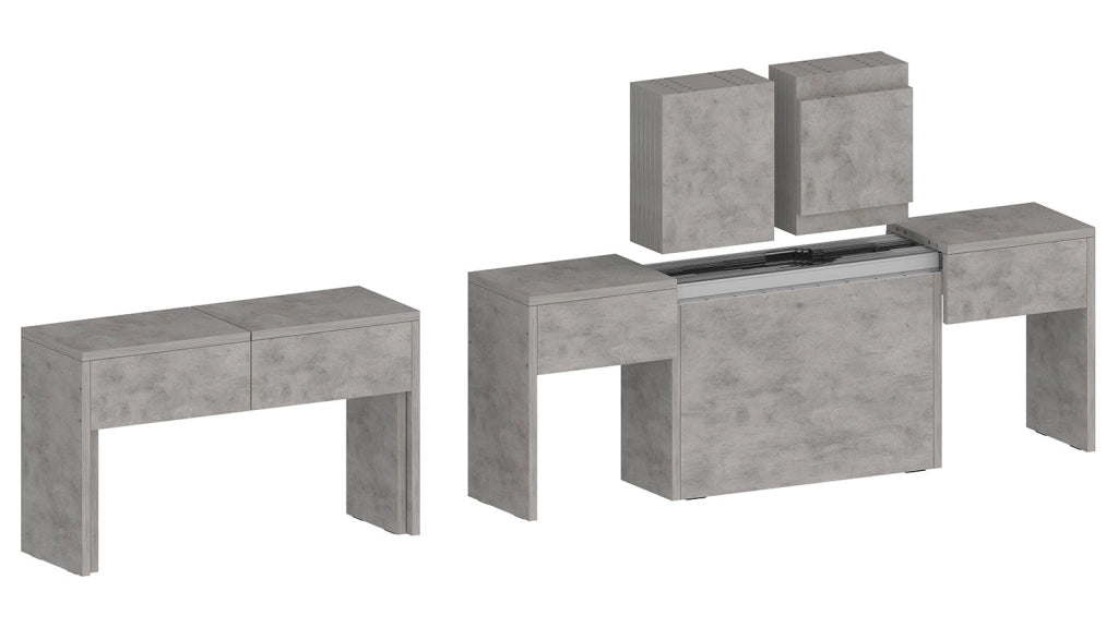 Set 2 Panche Allungabili 66/290x25x45 cm Pratika Singola A e B Bronx